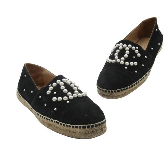 Chanel Espadrille 38 Double Stacked Mother Of Pearl Flats CC-S0207P-C032 - Picture 1 of 9